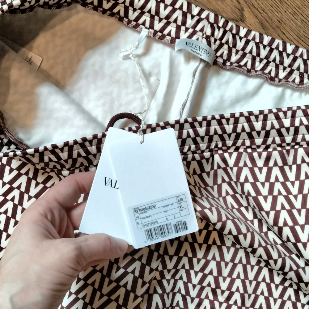NWT Valentino Logo Print tracksuit jacket & pants set maroon and cream - Picture 7 of 7